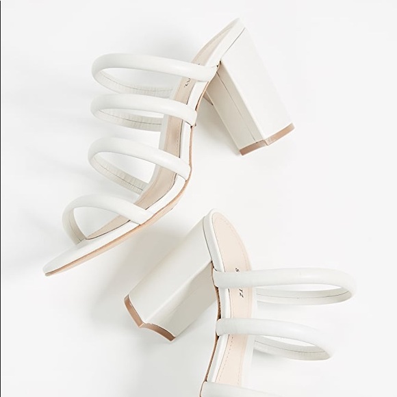 SCHUTZ Shoes - Schutz Felisa Sandals White Leather Chunky Heel 5